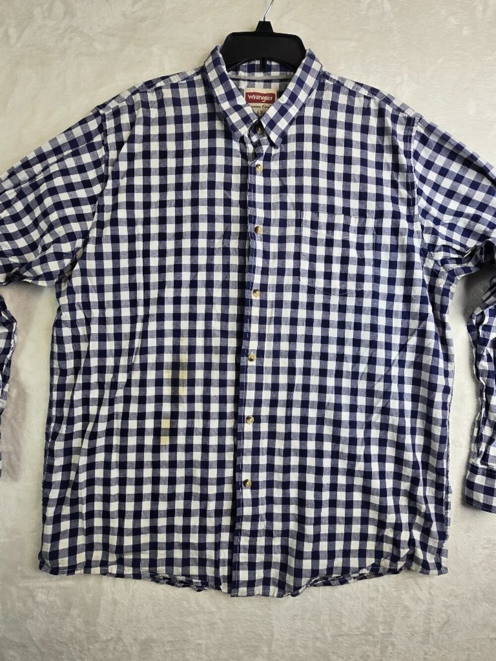 Wrangler Premium Quality Mens XL Long Sleeve Plaid Button Down Shirt Western